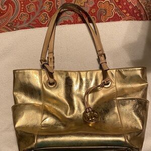 Michael Kors Gold Designer Tote Bag